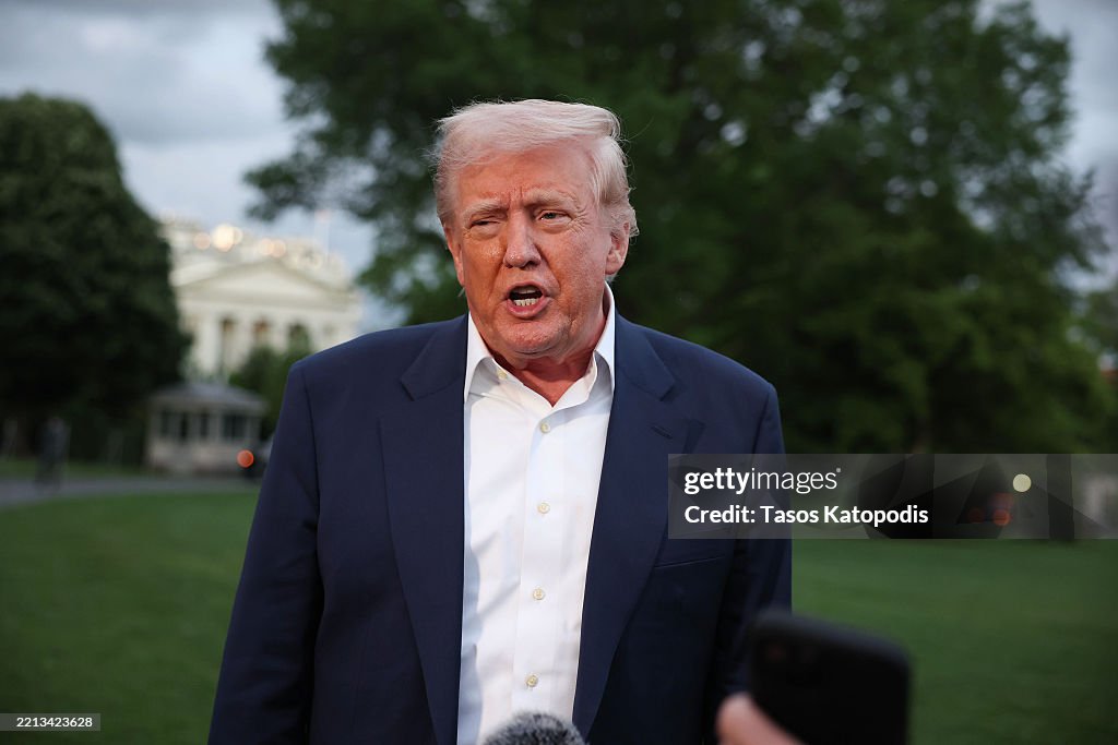 President Trump Returns To The White House After Weekend In Florida