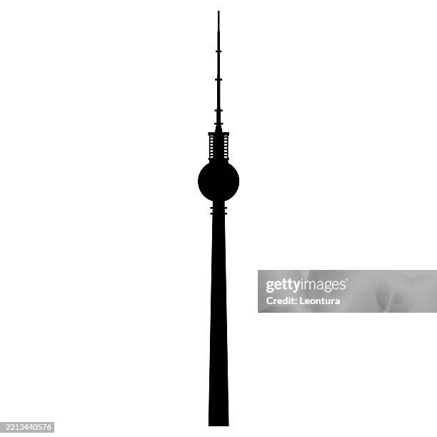 stockillustraties, clipart, cartoons en iconen met berlin television tower, berlin, germany - communicatietoren