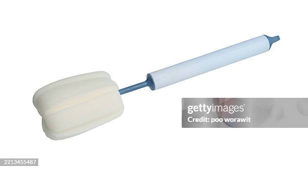 sponge bottle cleaner on white background. - cleaning sponge stock pictures, royalty-free photos & images