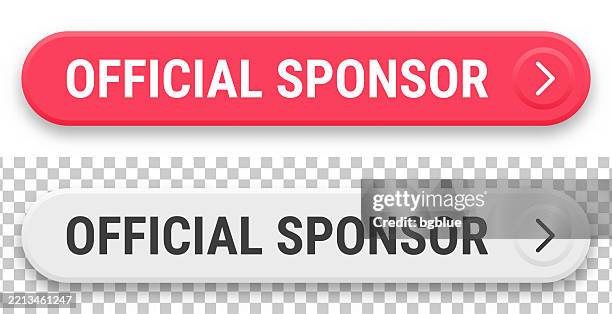 official sponsor - 3d click web buttons on blank background - sponsorship button stock illustrations