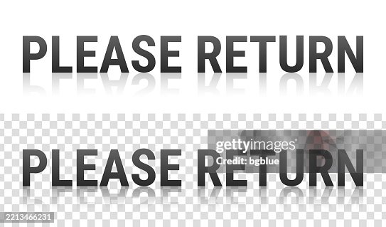 Return Text Box Please Return Text With Reflection On Transparent Background High-Res ...