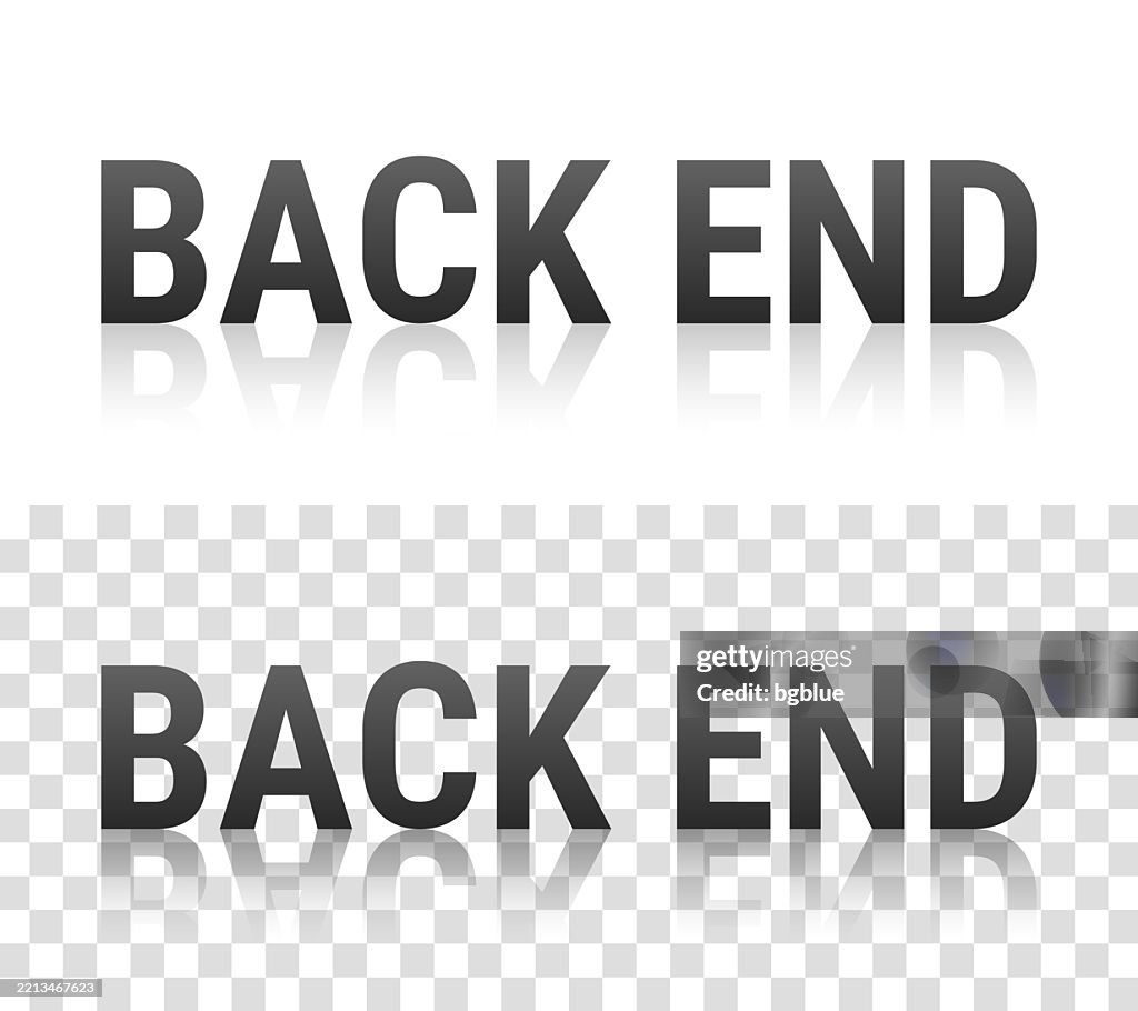 Back End Text With Reflection On Transparent Background High-Res Vector ...