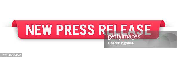 Release Text Red Ribboned New Press Release Red Banner Bookmark Ribbon Label On White Background ...