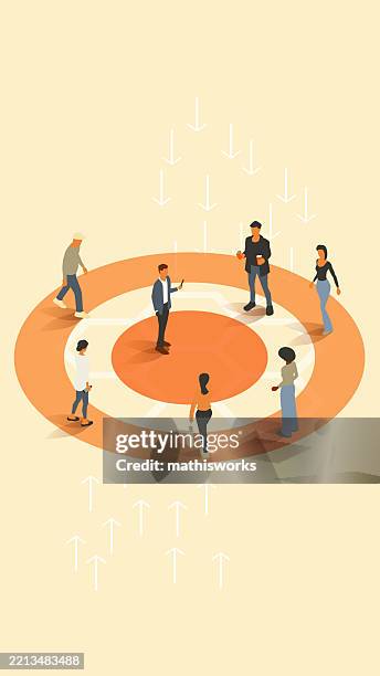 people on target - customer satisfaction concept stock illustrations