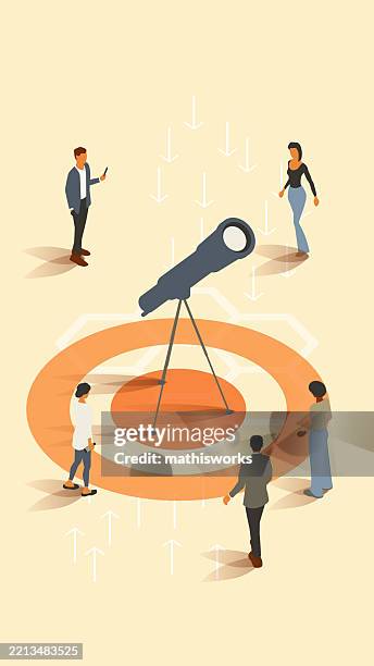 vision statement - looking telescope stock illustrations