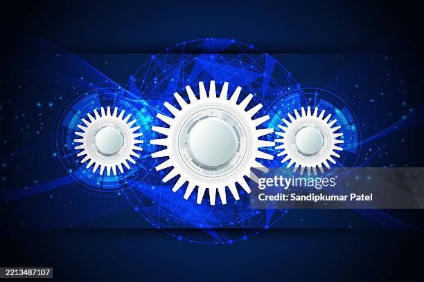 cogs and gear wheel mechanisms. concepts and ideas for hi-tech digital technology and engineering design. - process automation abstract stock illustrations