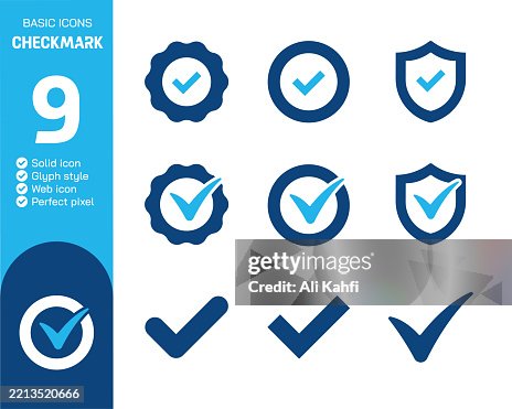 Checkmark glyph solid icons collection. Vector illustration. Basic icon for website design, logo, app, template, ui, infographic etc Checkmark glyph solid icons collection. Vector illustration. Basic icon for website design, logo, app, template, ui, infographic etc