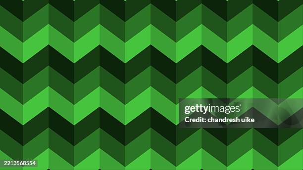 Green simple zig-zag pattern seamless background moving downwards, background