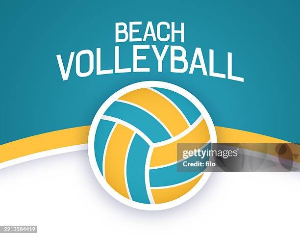 beachvolleyball hintergrunddesign - strand volleyball stock-grafiken, -clipart, -cartoons und -symbole