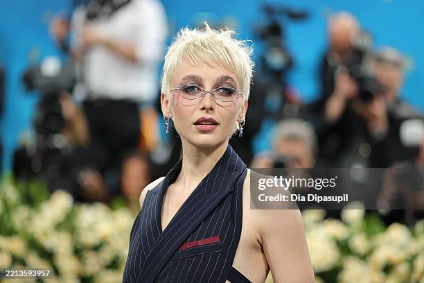 Emma Chamberlain attends the 2025 Met Gala Celebrating "Superfine: Tailoring Black Style" at Metropolitan Museum of Art on May 05, 2025 in New York...
