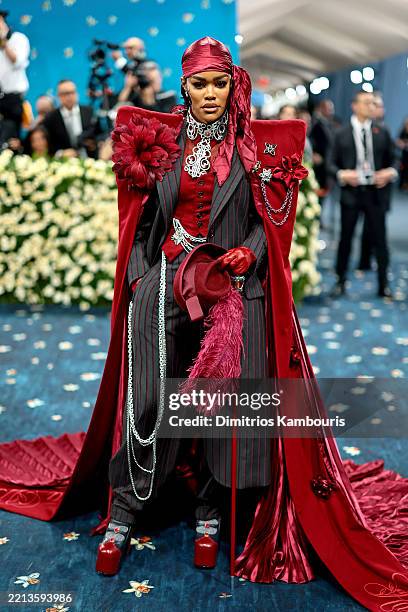 Teyana Taylor attends the 2025 Met Gala Celebrating "Superfine: Tailoring Black Style" at Metropolitan Museum of Art on May 05, 2025 in New York City.