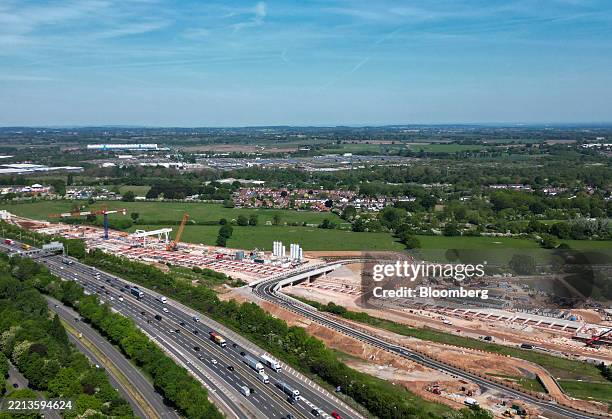 The entrance to the Bromford tunnel at the Water Orton HS2 High-Speed railway construction site in Birmingham, UK, on Friday, May 9, 2025. Costs...