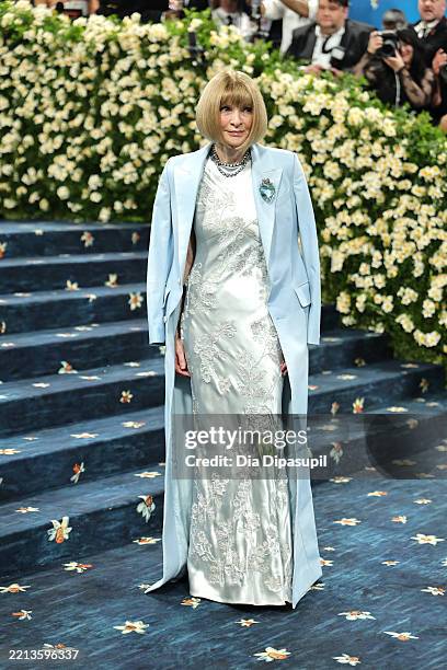 Anna Wintour, Met Gala Chair, attends the 2025 Met Gala Celebrating "Superfine: Tailoring Black Style" at Metropolitan Museum of Art on May 05, 2025...