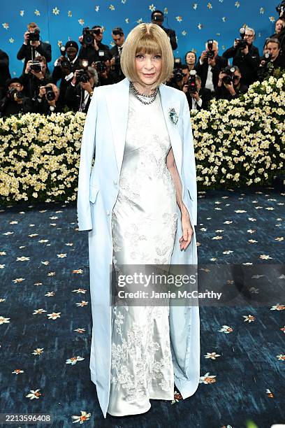 Anna Wintour, Met Gala Chair, attends the 2025 Met Gala Celebrating "Superfine: Tailoring Black Style" at Metropolitan Museum of Art on May 05, 2025...