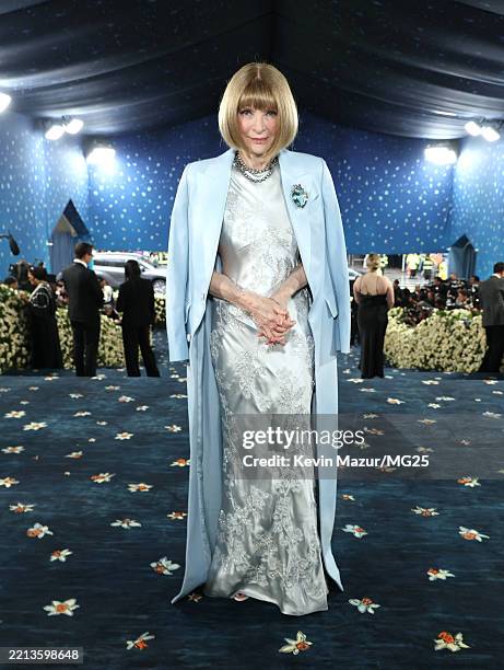 Anna Wintour, Met Gala Chair, attends the 2025 Met Gala Celebrating "Superfine: Tailoring Black Style" at Metropolitan Museum of Art on May 05, 2025...