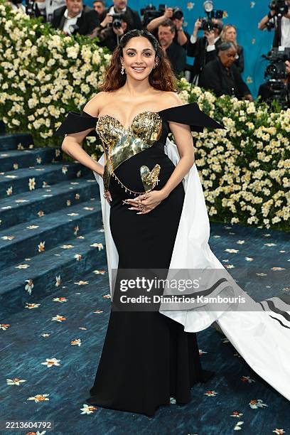Kiara Advani attends the 2025 Met Gala Celebrating "Superfine: Tailoring Black Style" at Metropolitan Museum of Art on May 05, 2025 in New York City.
