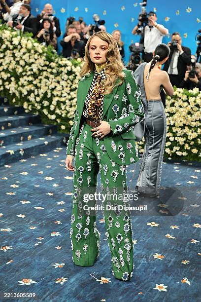 Joey King attends the 2025 Met Gala Celebrating "Superfine: Tailoring Black Style" at Metropolitan Museum of Art on May 05, 2025 in New York City.