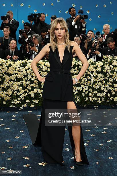 Suki Waterhouse attends the 2025 Met Gala Celebrating "Superfine: Tailoring Black Style" at Metropolitan Museum of Art on May 05, 2025 in New York...