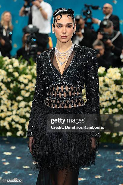 Dua Lipa attends the 2025 Met Gala Celebrating "Superfine: Tailoring Black Style" at Metropolitan Museum of Art on May 05, 2025 in New York City.