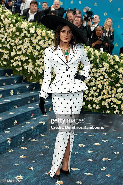 Priyanka Chopra Jonas attends the 2025 Met Gala Celebrating "Superfine: Tailoring Black Style" at Metropolitan Museum of Art on May 05, 2025 in New...