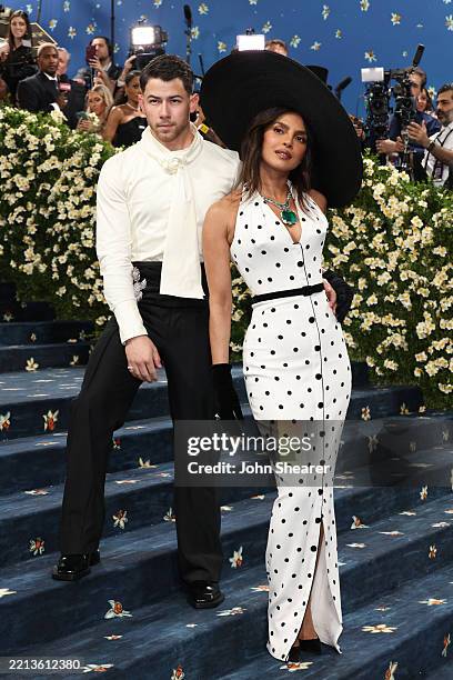 Nick Jonas and Priyanka Chopra Jonas attend the 2025 Met Gala Celebrating "Superfine: Tailoring Black Style" at Metropolitan Museum of Art on May 05,...