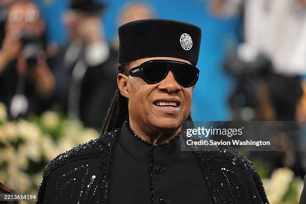 Stevie Wonder attends the 2025 Met Gala Celebrating "Superfine: Tailoring Black Style" at Metropolitan Museum of Art on May 05, 2025 in New York City.