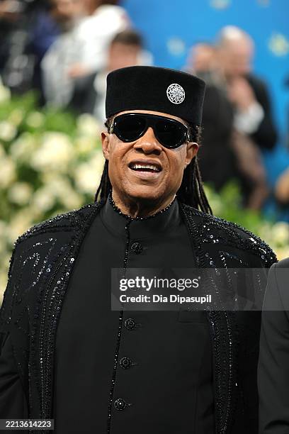Stevie Wonder attends the 2025 Met Gala Celebrating "Superfine: Tailoring Black Style" at Metropolitan Museum of Art on May 05, 2025 in New York City.