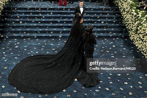 Kailand Morris, Stevie Wonder and Tomeeka Robyn Bracy attend the 2025 Met Gala Celebrating "Superfine: Tailoring Black Style" at Metropolitan Museum...
