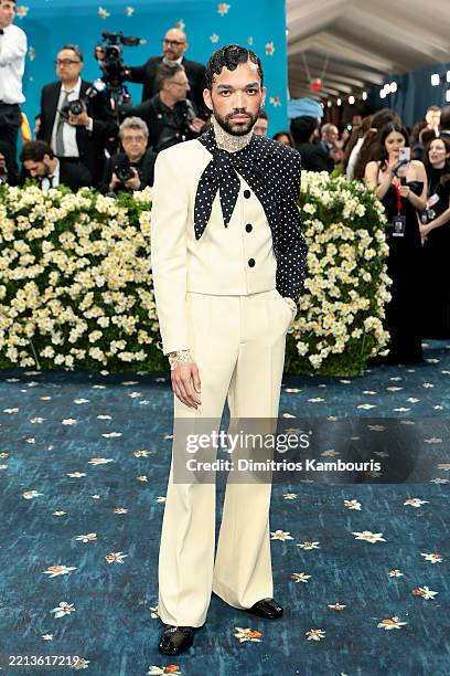 Justice Smith attends the 2025 Met Gala Celebrating "Superfine: Tailoring Black Style" at Metropolitan Museum of Art on May 05, 2025 in New York City.
