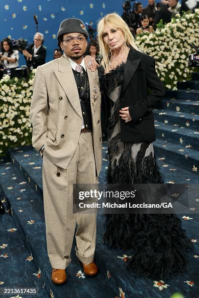 Verzayce Rapper Chance the Rapper and Donatella Versace attend the 2025 Met Gala ...