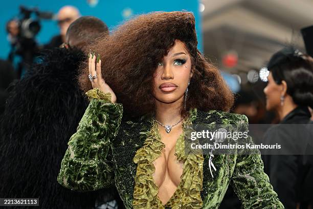 Cardi B attends the 2025 Met Gala Celebrating "Superfine: Tailoring Black Style" at Metropolitan Museum of Art on May 05, 2025 in New York City.