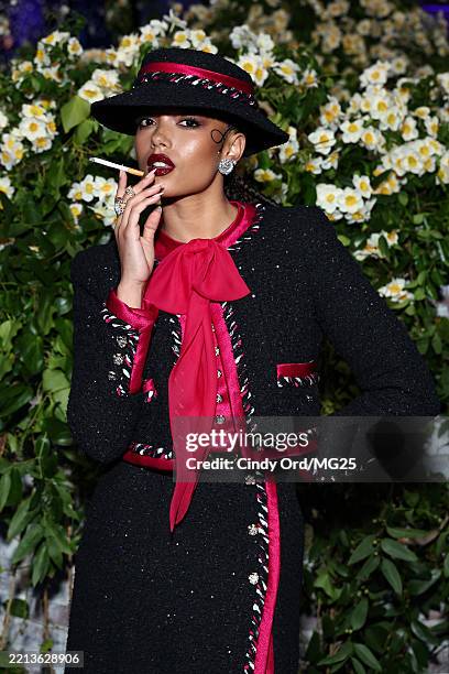 Whitney Peak attends the 2025 Met Gala Celebrating "Superfine: Tailoring Black Style" at Metropolitan Museum of Art on May 05, 2025 in New York City.