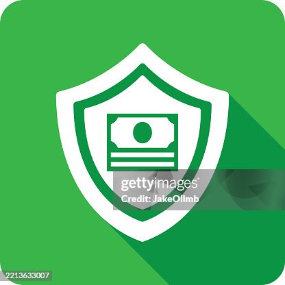 Shield Dollar Bill Stack Icon Silhouette Shield Dollar Bill Stack Icon Silhouette