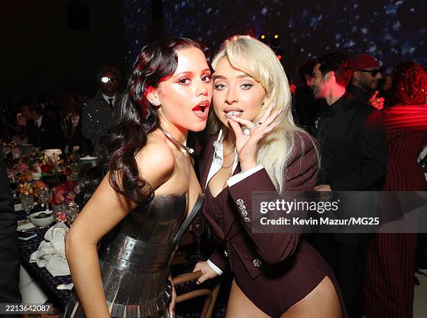 Jenna Ortega and Sabrina Carpenter attend the 2025 Met Gala Celebrating "Superfine: Tailoring Black Style" at Metropolitan Museum of Art on May 05,...