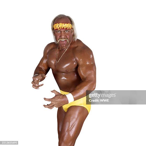 Hulk Hogan poses for a studio shot while with the WWE in 1988.
