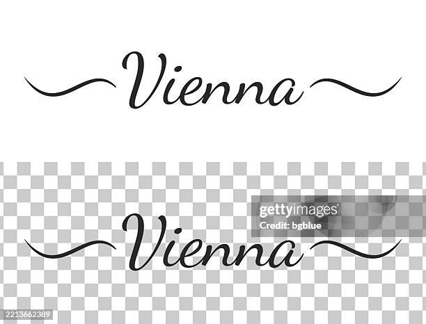 vienna - calligraphy text with swashes on blank background - vienna flag stock illustrations