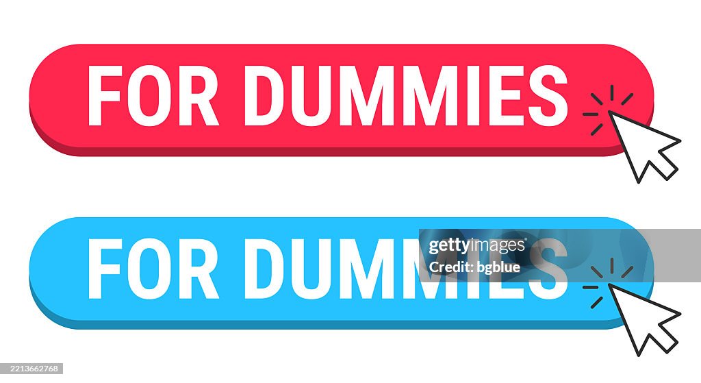 Dummy Button Image For Dummies Red And Blue Buttons With Cursor On White Background High ...