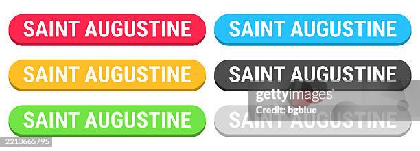 saint augustine - colorful 3d click web buttons on blank background - st augustine florida stock illustrations