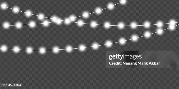 chrismas lights with transparent background - string lights transparent stock illustrations