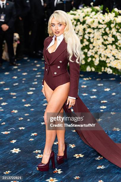Sabrina Carpenter attends the 2025 Met Gala Celebrating "Superfine: Tailoring Black Style" at Metropolitan Museum of Art on May 05, 2025 in New York...
