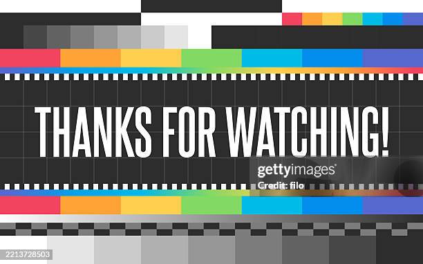 vielen dank, dass sie sich stream over tv test pattern background angesehen haben - testbild stock-grafiken, -clipart, -cartoons und -symbole
