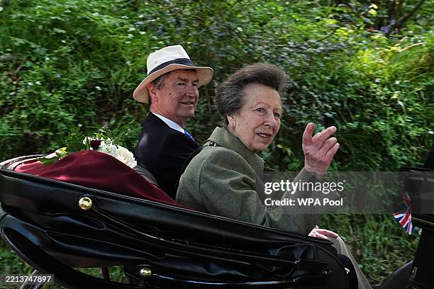 Princess Anne, Princess Royal and Vice Admiral Sir Timothy Laurence visit Little Sark as they travel by horse and carriage to La Coupee, a narrow...