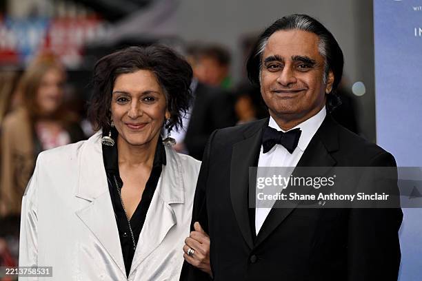 Meera Syal and Sanjeev Bhaskar OBE attend the "Ocean With David Attenborough" World Premiere at The Royal Festival Hall on May 06, 2025 in London,...