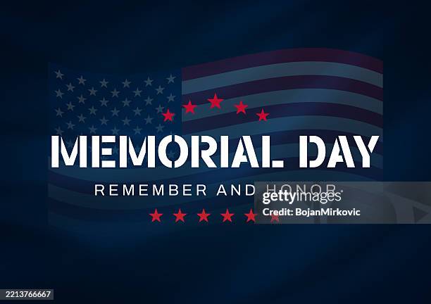ilustrações de stock, clip art, desenhos animados e ícones de memorial day poster. honoring all who served. vector - feriado americano memorial day