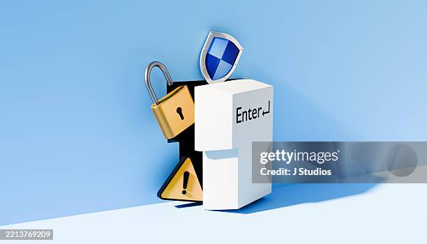 hidden risks and protections behind the enter key door - tecla enter fotografías e imágenes de stock
