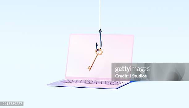 hooked on access: digital bait in the cybersecurity trap - wirtschaftskriminalität stock-fotos und bilder