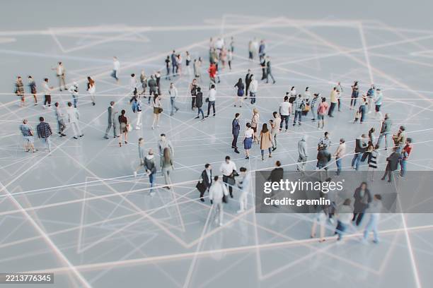 defocused people in futuristic street - clique stock pictures, royalty-free photos & images