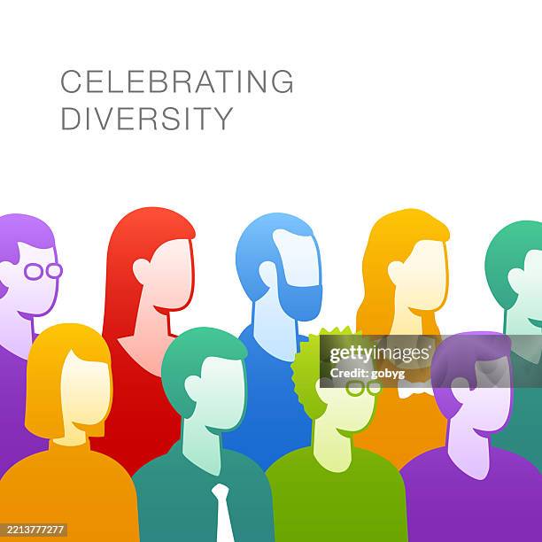 group of diverse people - multiple faces stock illustrations