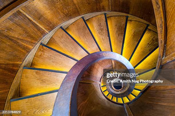 a vintage spiral staircase - storefront-for-art-and-architecture stock pictures, royalty-free photos & images