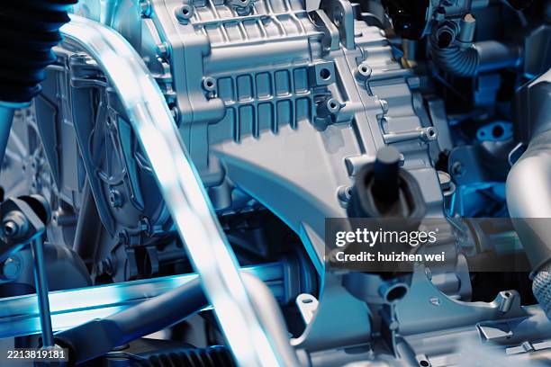 electric vehicle power motor in car - fahrzeug mit hybrid antrieb stock-fotos und bilder